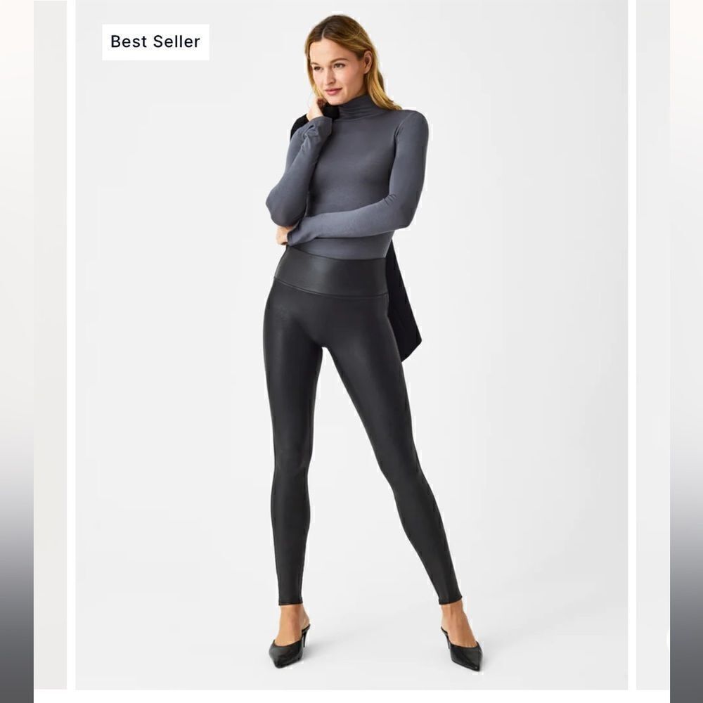Spanx Faux leather Leggings, Black NWT